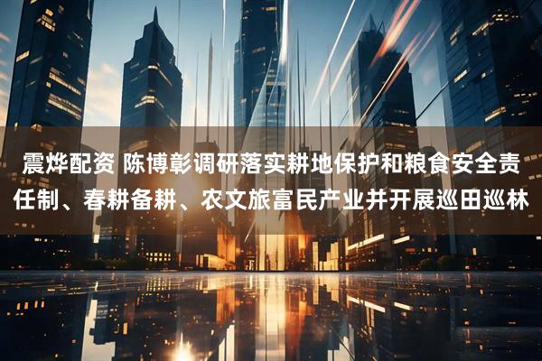 震烨配资 陈博彰调研落实耕地保护和粮食安全责任制、春耕备耕、农文旅富民产业并开展巡田巡林